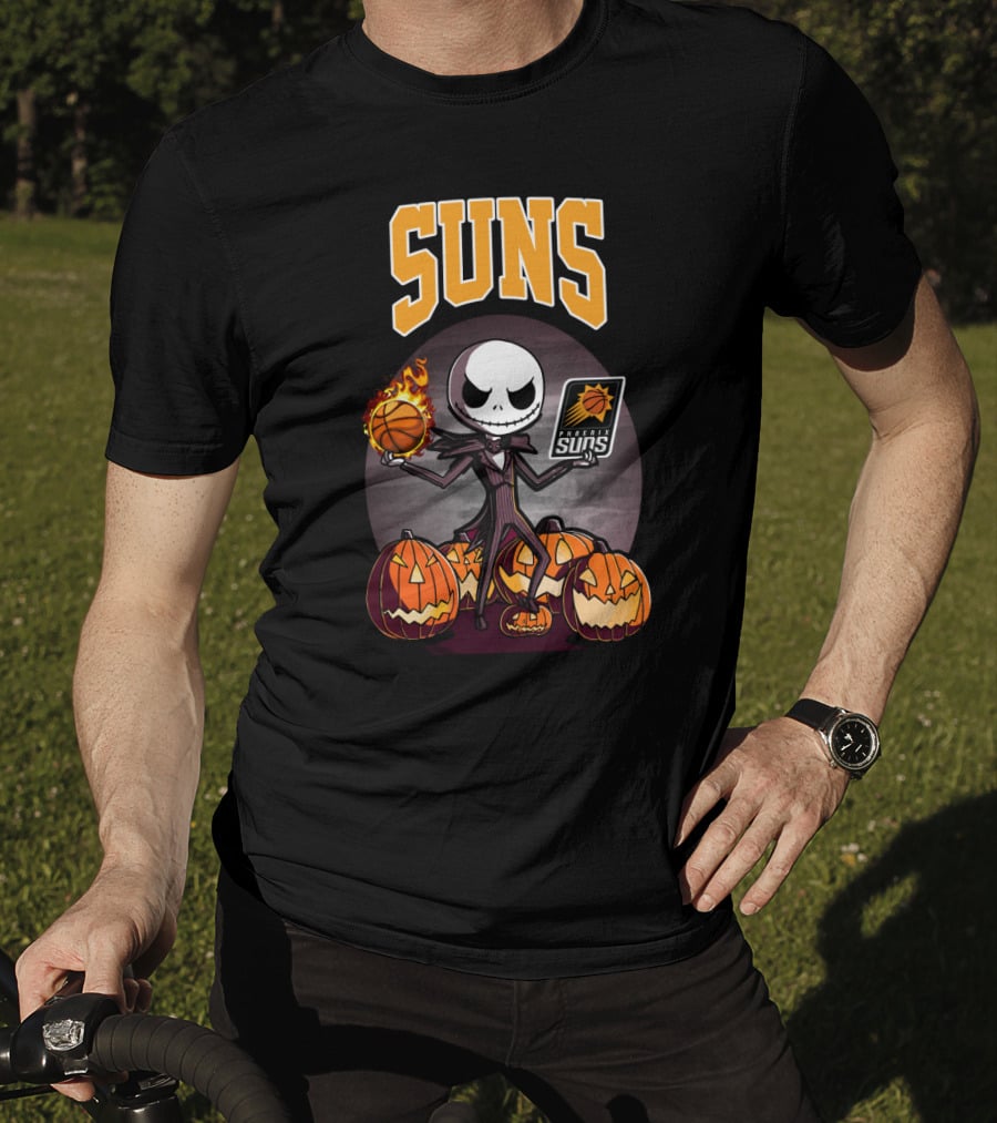 Jack Skellington Halloween Suns Basketball Phoenix Pumpkins T-Shirt
