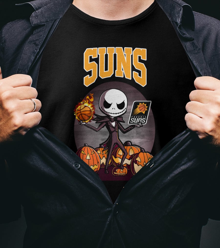 Jack Skellington Halloween Suns Basketball Phoenix Pumpkins T-Shirt