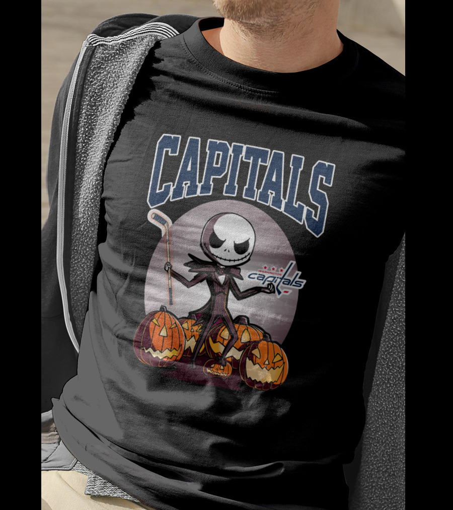 Capitals Jack Skellington Halloween Washington Capitals Hockey T-Shirt