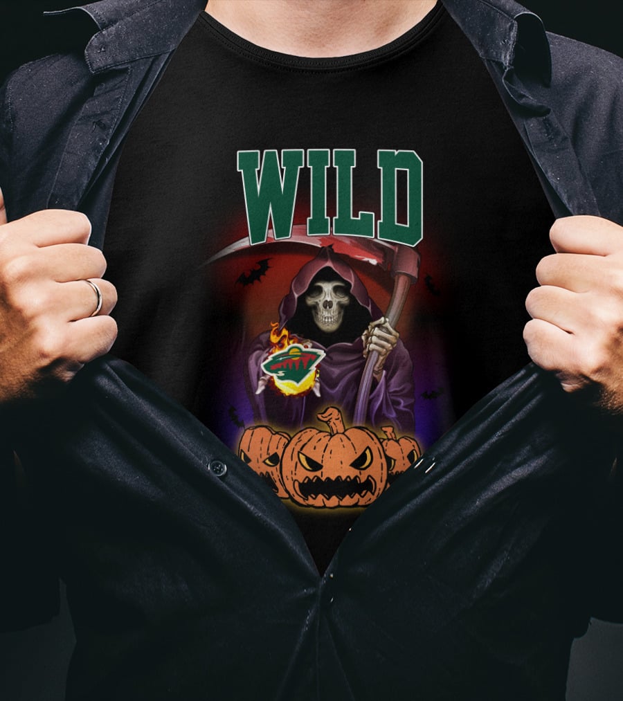 Wild Reaper Halloween Pumpkins Skulls Minnesota Concepts T-Shirt