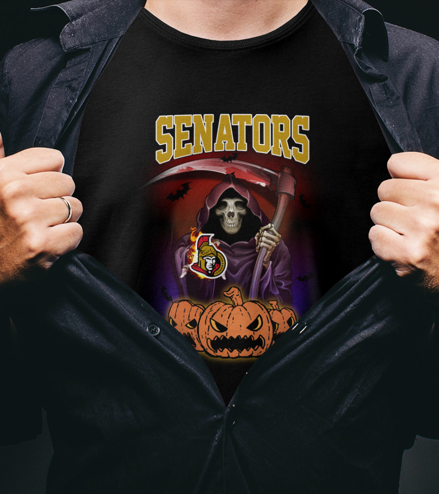 Senators Reaper Pumpkin Halloween Ottawa Senators T-Shirt