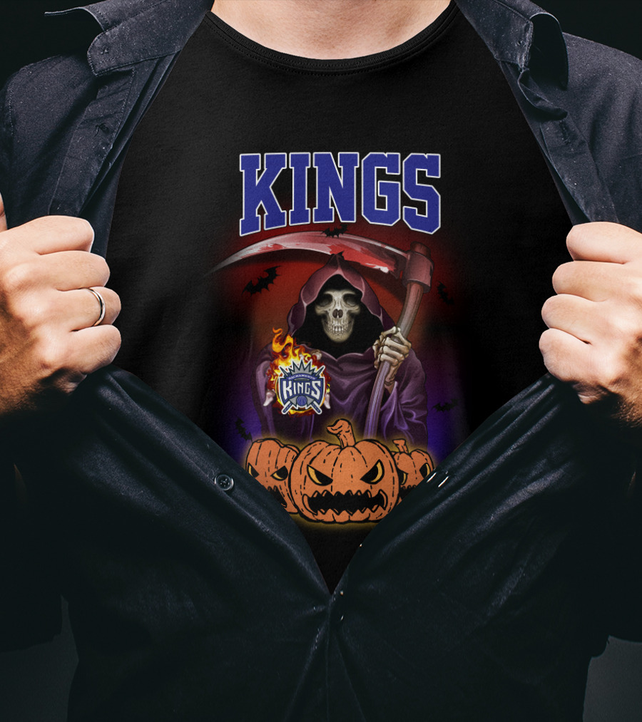 Sacramento Kings Reaper Scythe Halloween Pumpkins T-Shirt
