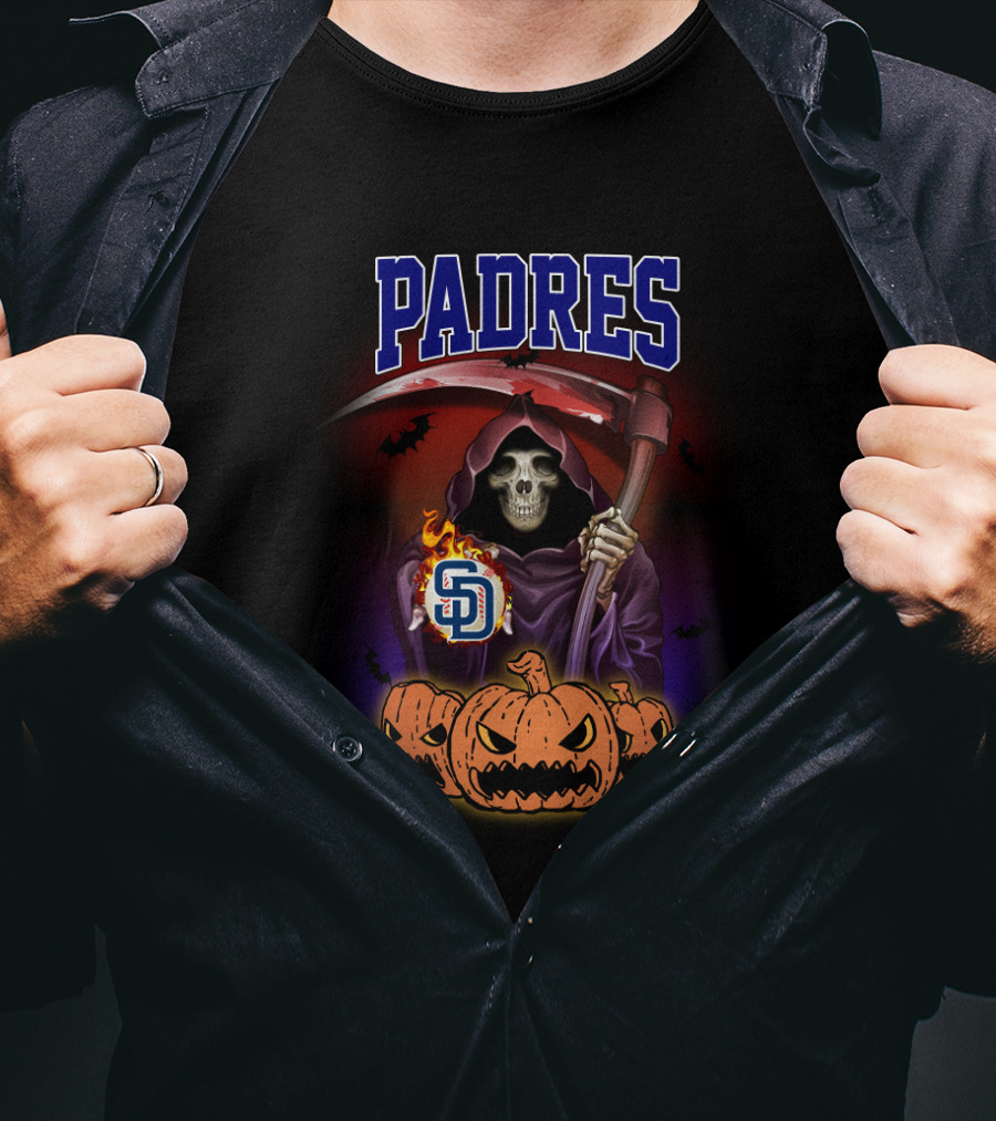 Padres Grim Reaper Halloween Pumpkins San Diego SD T-Shirt