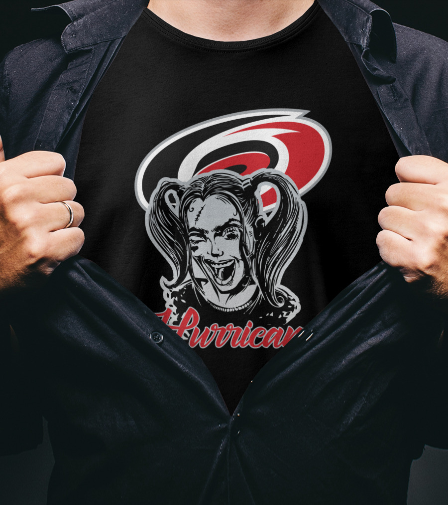 Hurricanes Harley Quinn Carolina Hurricanes Logo Fusion T-Shirt