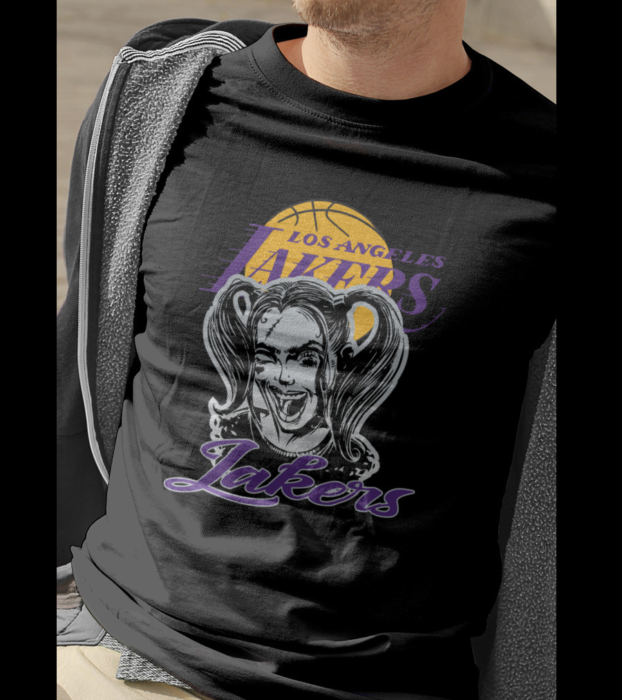 Harley Quinn Los Angeles Lakers Fan Art Collaboration T-Shirt