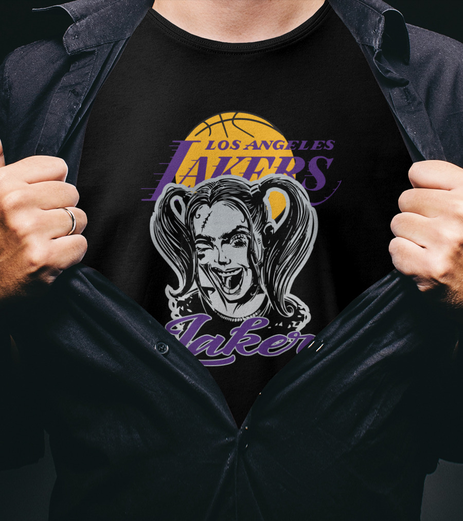 Harley Quinn Los Angeles Lakers Fan Art Collaboration T-Shirt