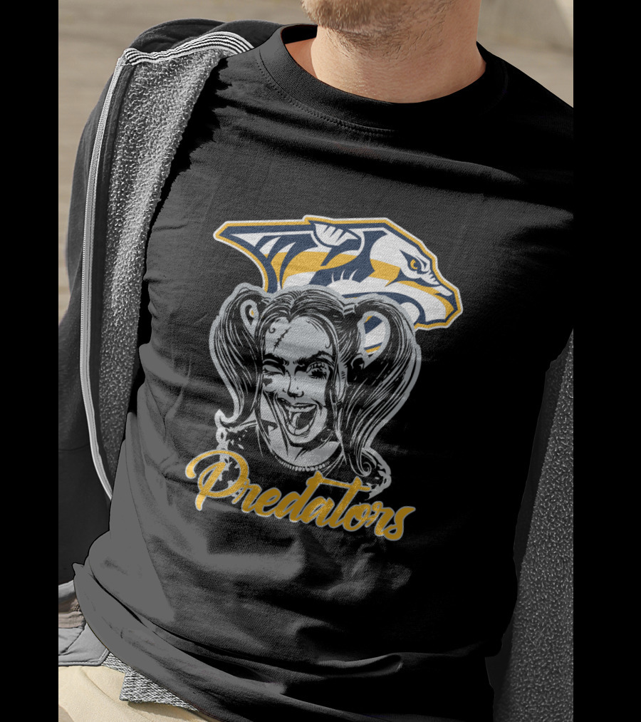 Harley Quinn Predators Nashville Predators Fan Art Collaboration T-Shirt