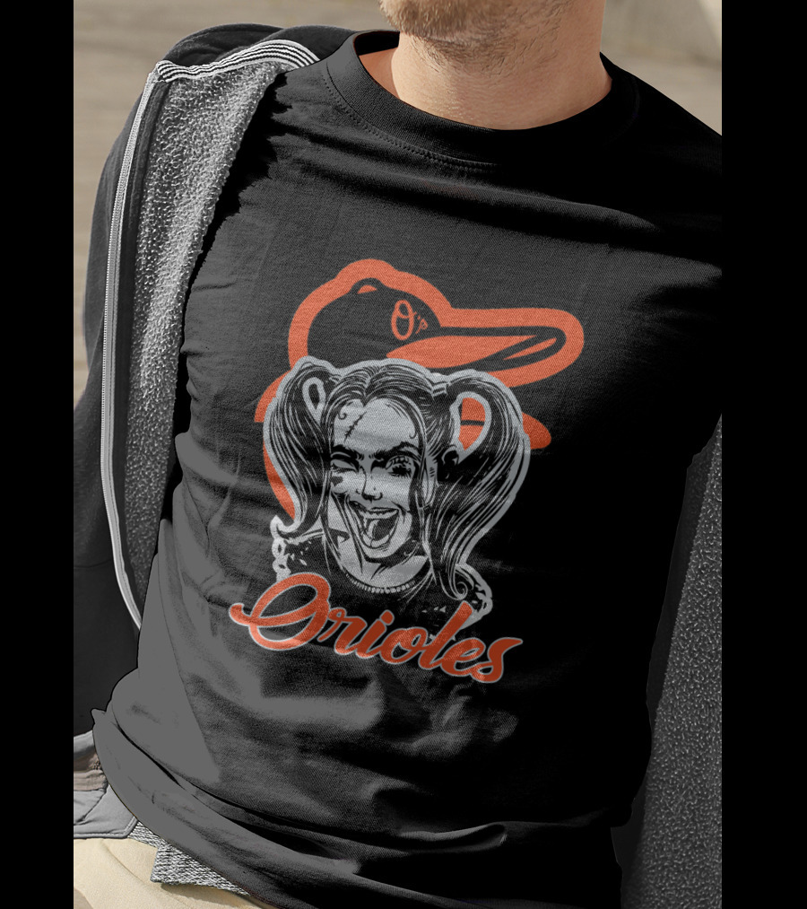 Harley Quinn And Baltimore Orioles Logo Orioles T-Shirt