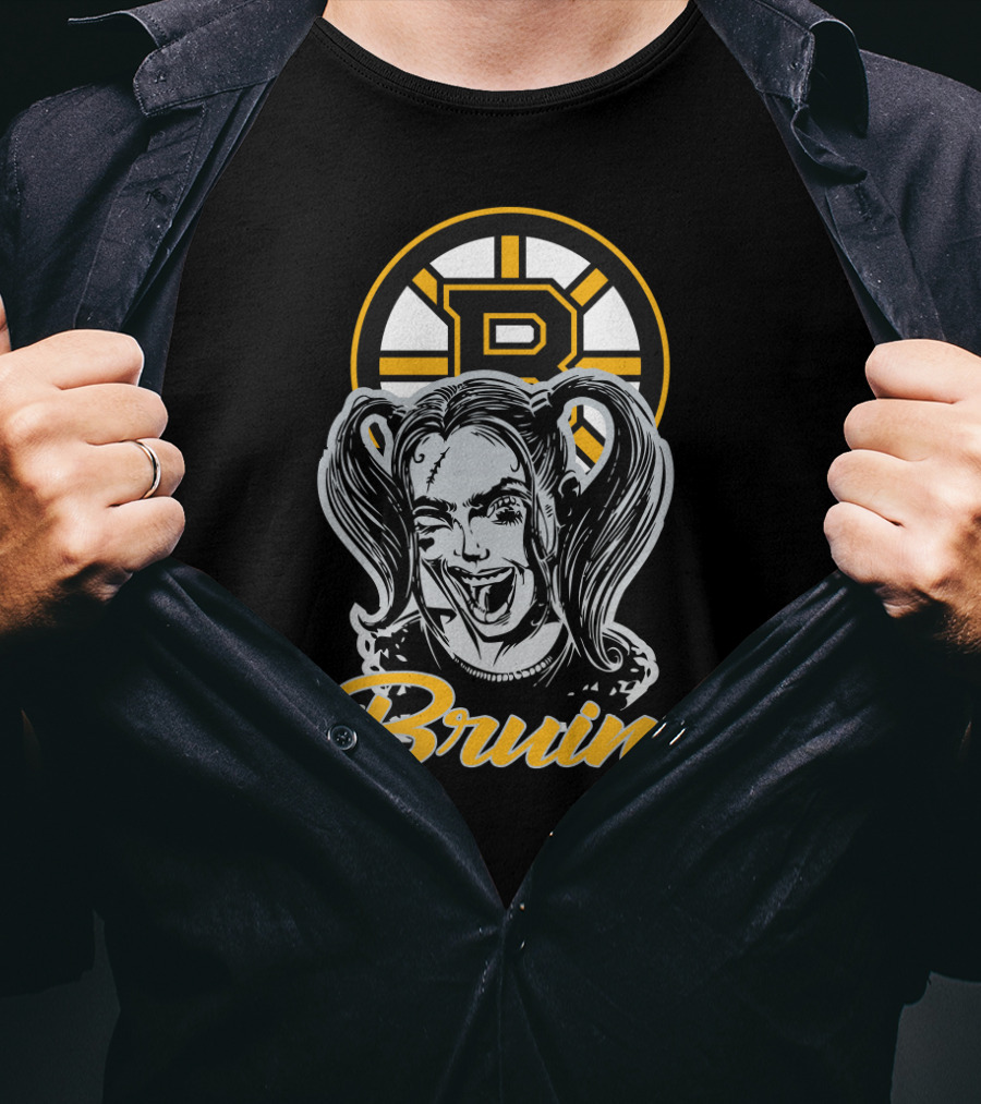 Harley Quinn Meets Bruins Fanatic With Iconic Boston Bruins T-Shirt