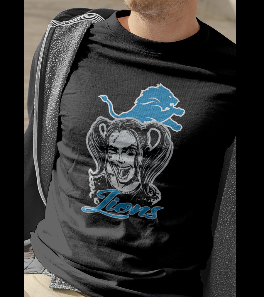 Harley Quinn Lions Detroit Fans T-Shirt