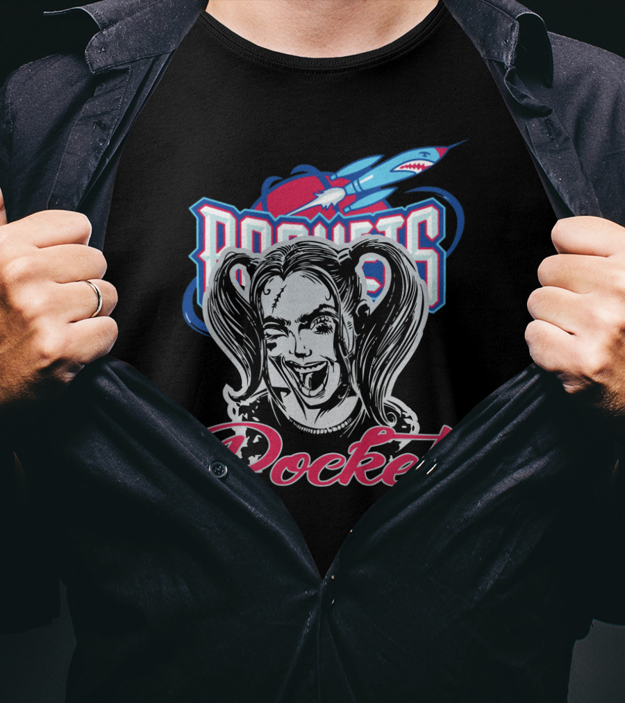 Harley Quinn Rockets Fan Logo Fusion T-Shirt