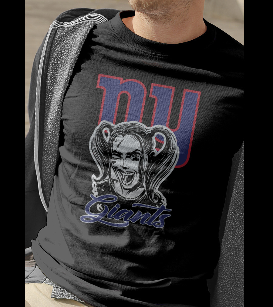Ny Giants Meets Harley Quinn Fan Crossover T-Shirt