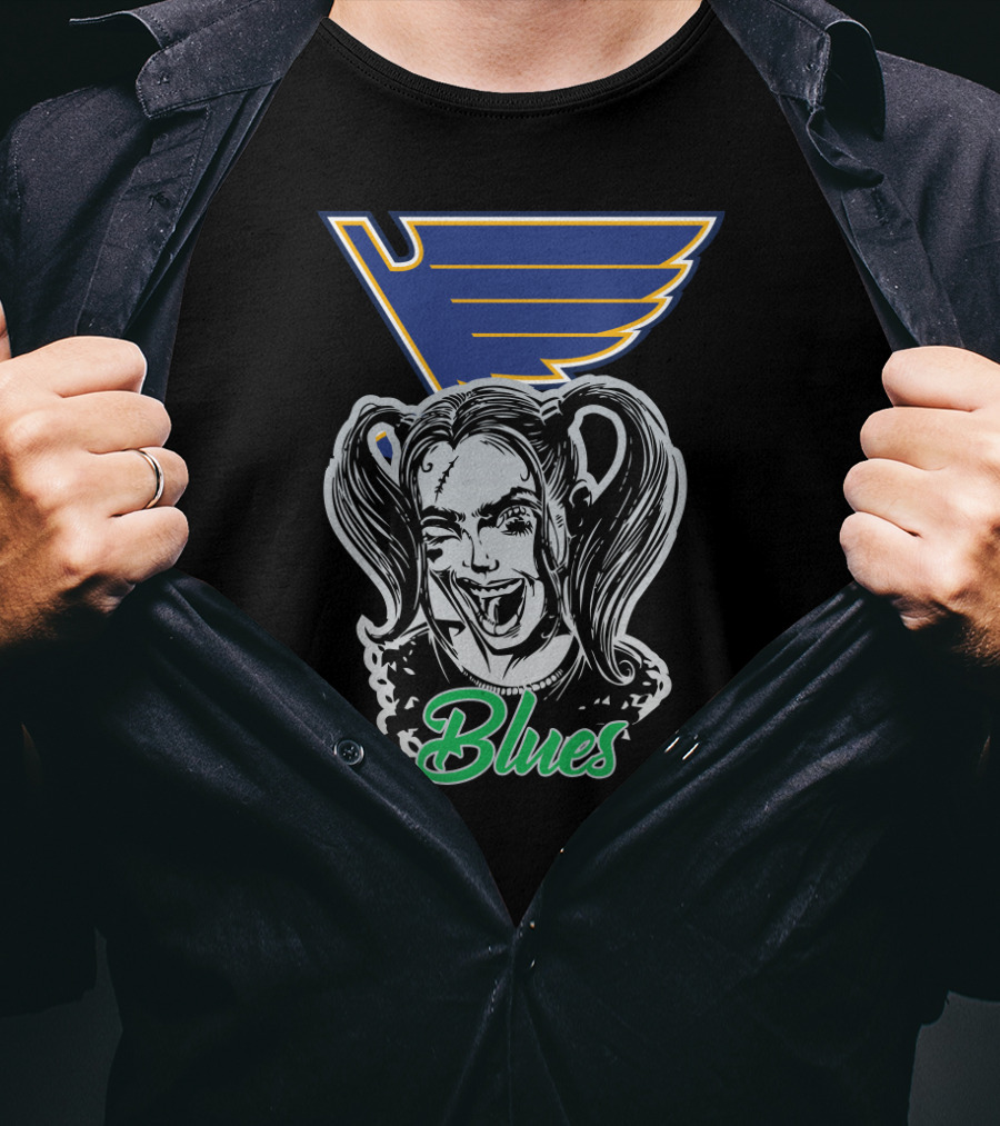 Harley Quinn Blues St. Louis Fans T-Shirt