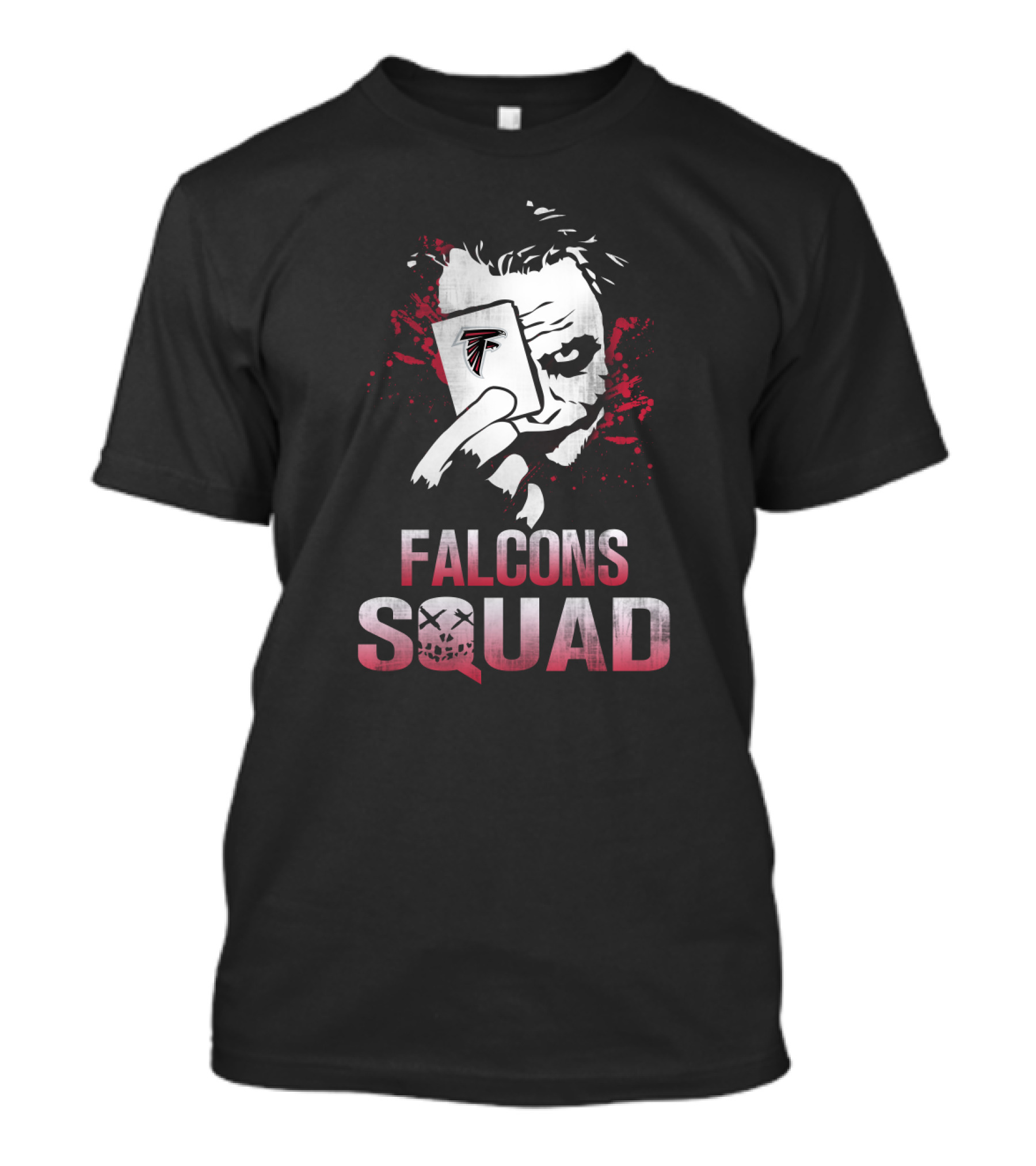 Joker Holding Atlanta Falcons Card With Falcons Squad T-Shirt