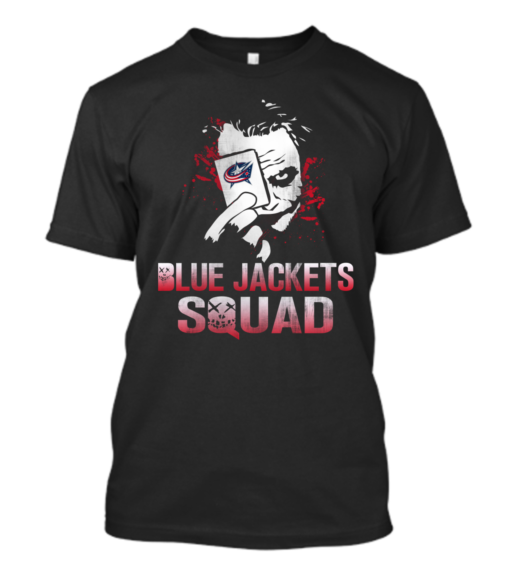 Blue Jackets Squad Joker Card Fan Tribute T-Shirt