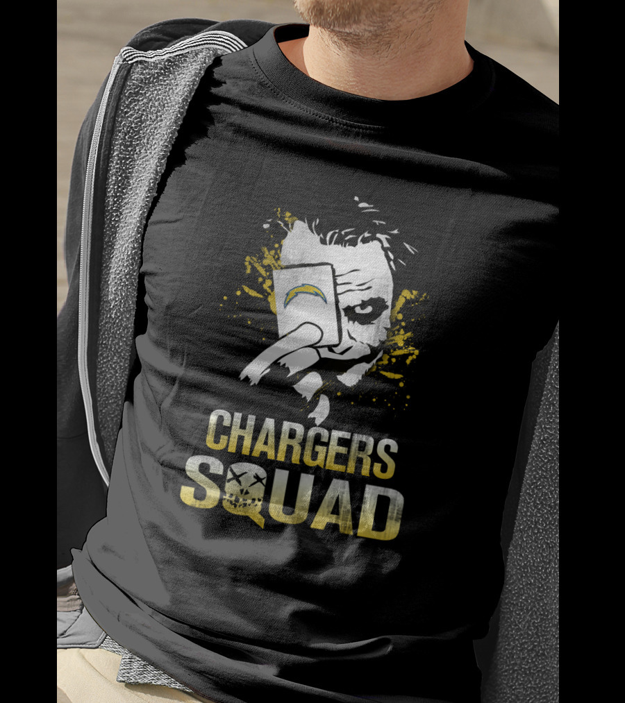 Chargers Squad Joker Card With Los Angeles Chargers T-Shirt