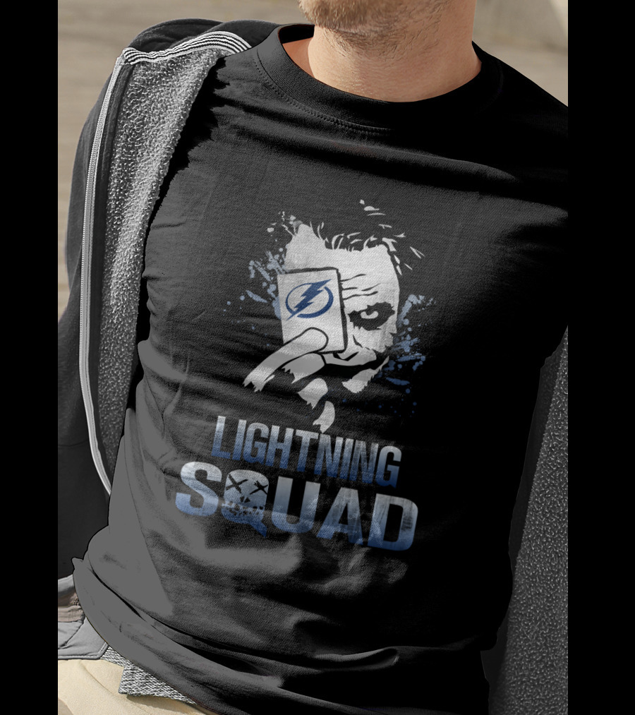 Lightning Squad Joker Card And Tampa Bay Lightning Logo Iconic Fusion T-Shirt