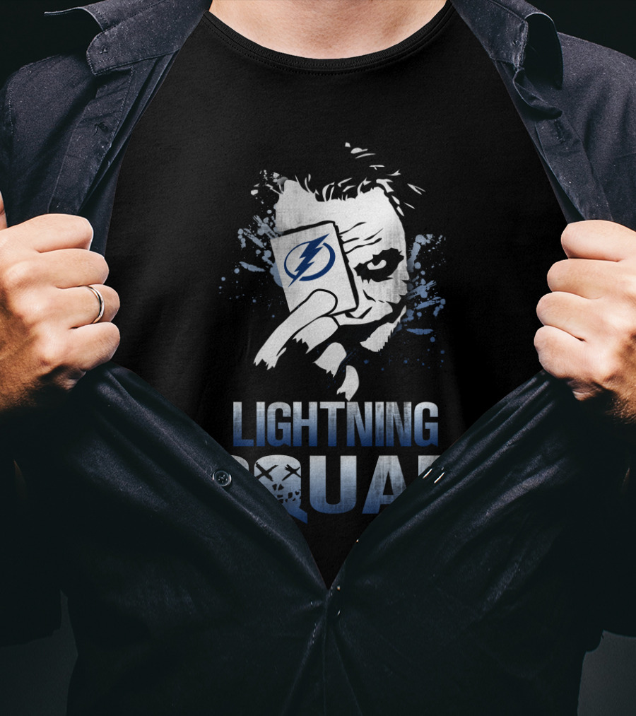 Lightning Squad Joker Card And Tampa Bay Lightning Logo Iconic Fusion T-Shirt