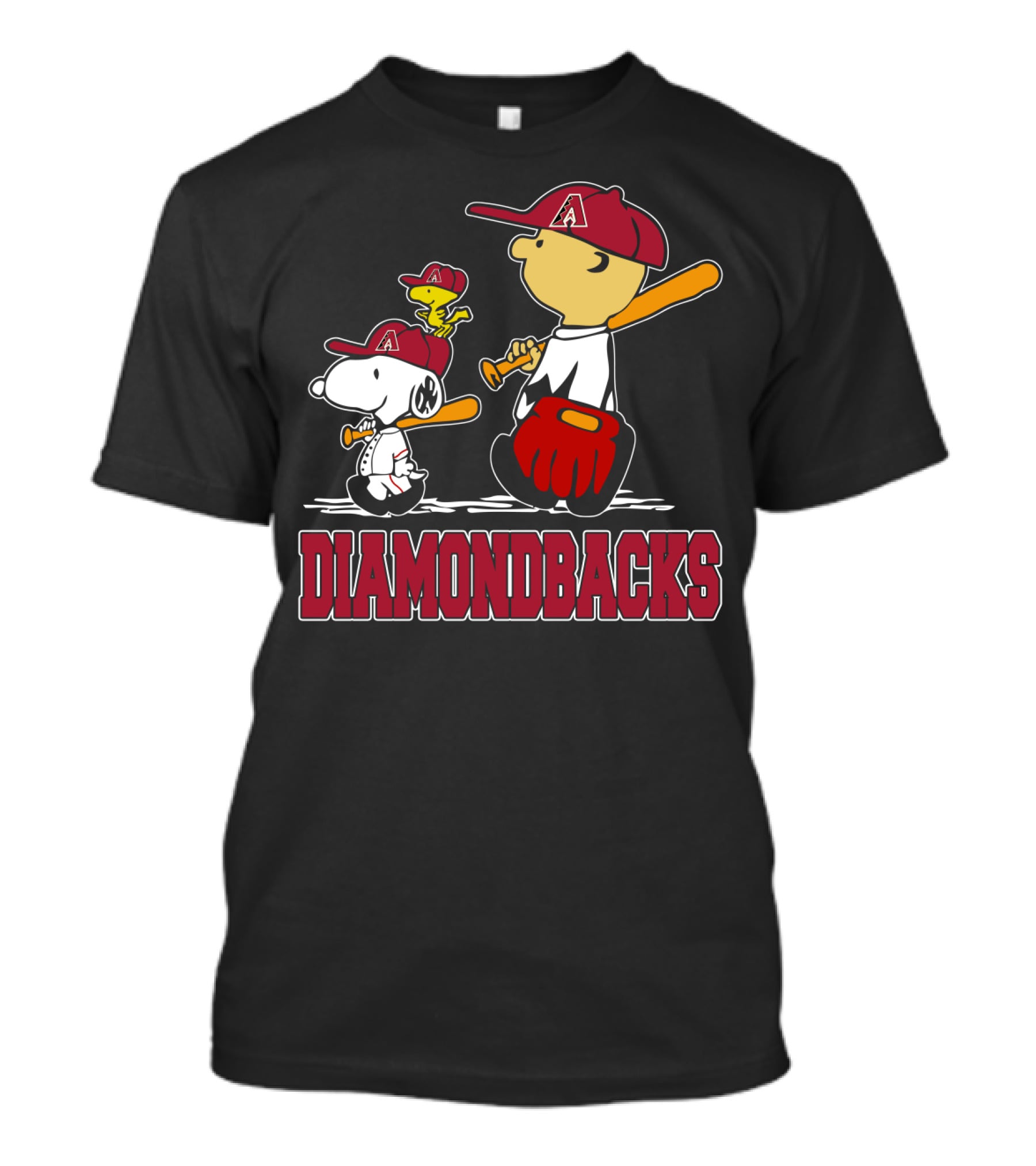 Diamondbacks Snoopy Charlie Brown Woodstock Baseball Fans T-Shirt