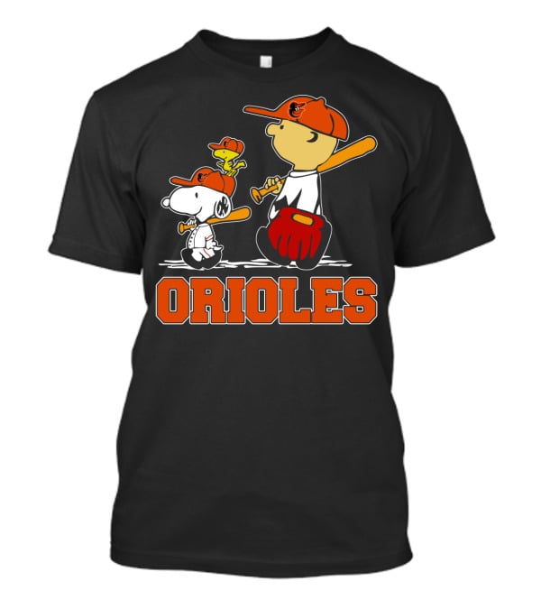 Orioles Baseball With Snoopy Woodstock And Peanuts Characters T-Shirt
