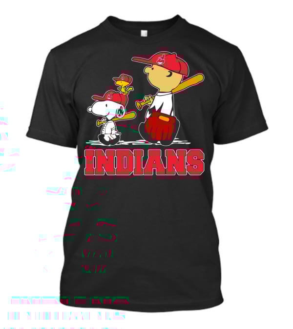 Snoopy Woodstock Cleveland Indians Baseball Fans T-Shirt