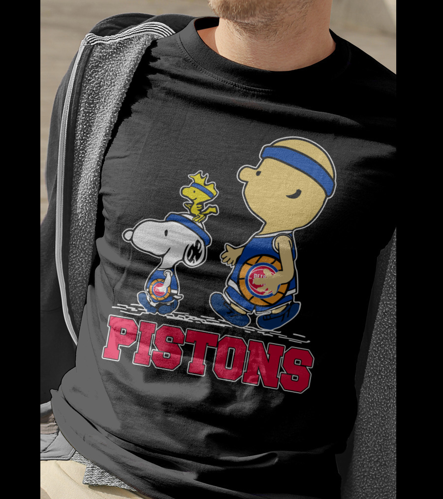 Pistons Basketball Snoopy And Woodstock Detroit Fans T-Shirt