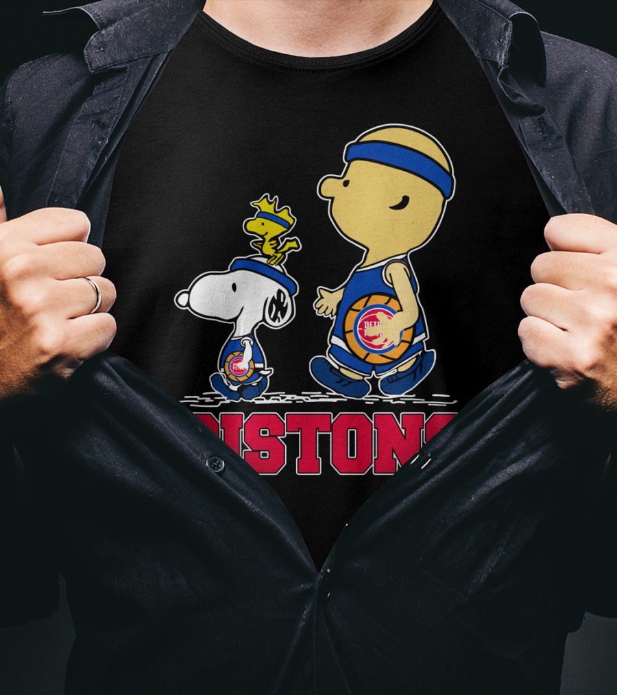 Pistons Basketball Snoopy And Woodstock Detroit Fans T-Shirt