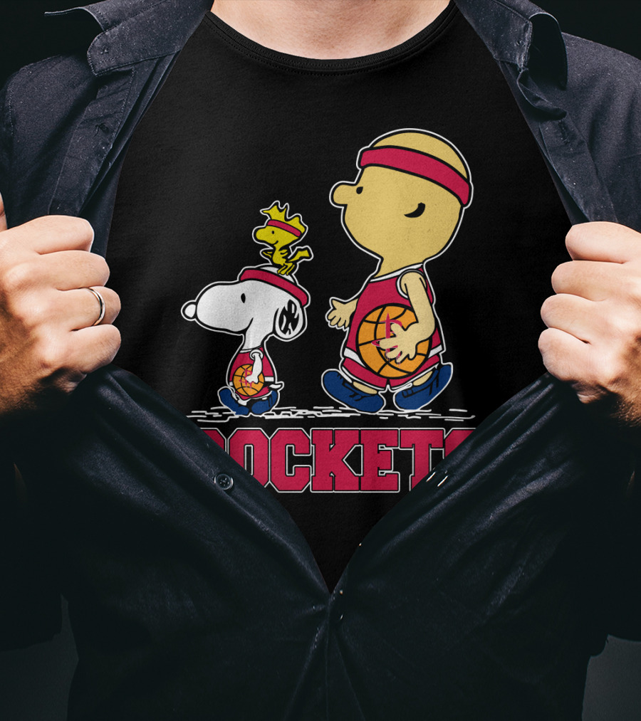 Snoopy Woodstock Basketball Rockets Peanuts Fans T-Shirt