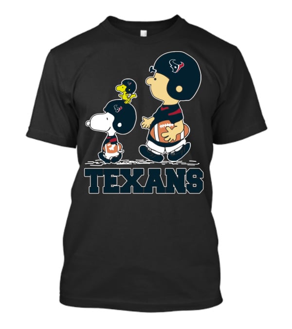 Snoopy And Woodstock Houston Texans Football Fans T-Shirt