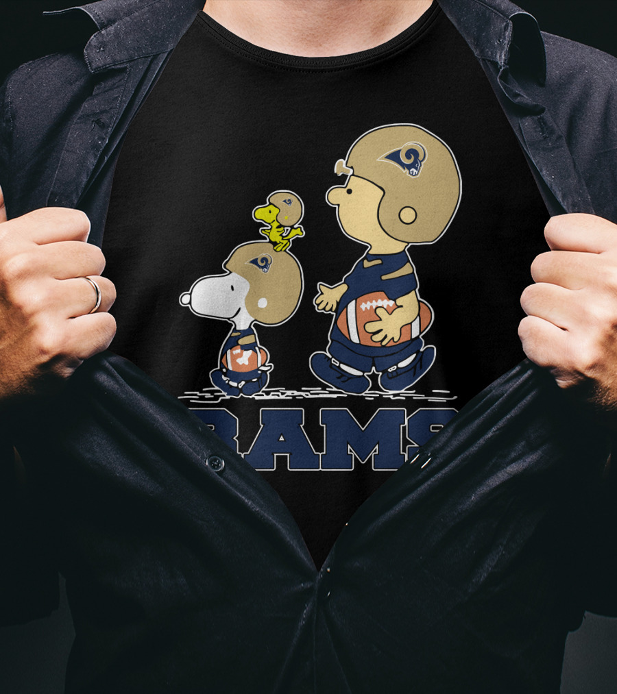 Snoopy And Los Angeles Rams Football Fans T-Shirt