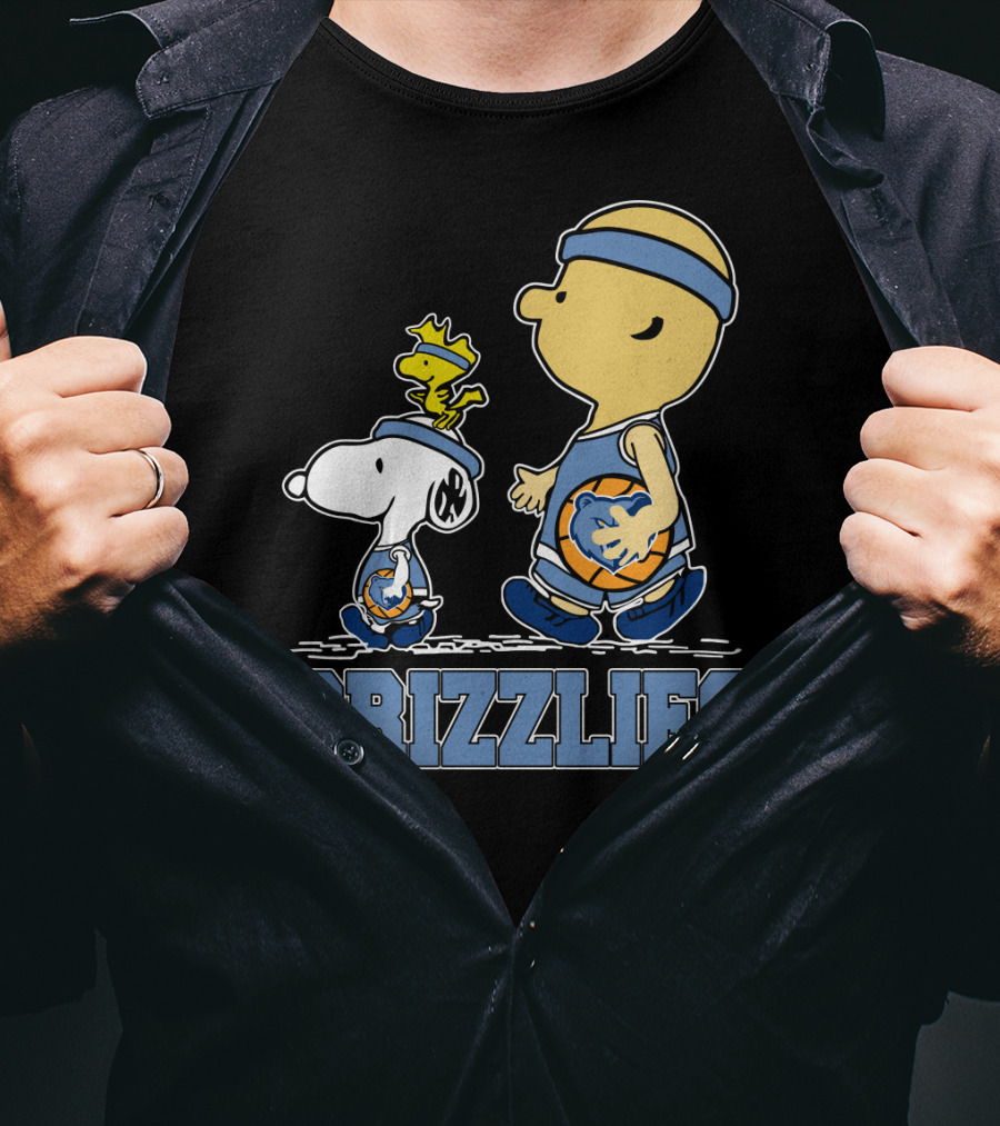 Snoopy Woodstock Charlie Brown Memphis Grizzlies Basketball Fans T-Shirt