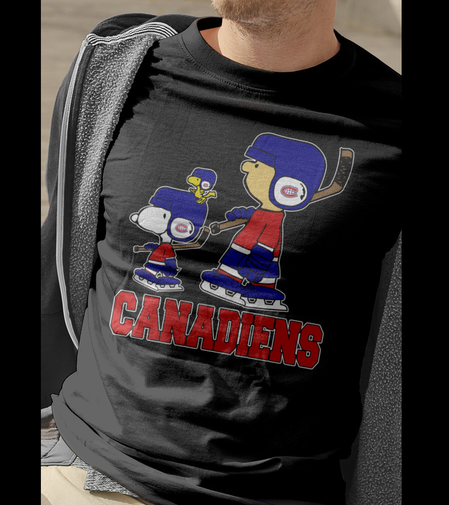 Snoopy Montreal Canadiens Fans Charlie Woodstock Hockey Team T-Shirt