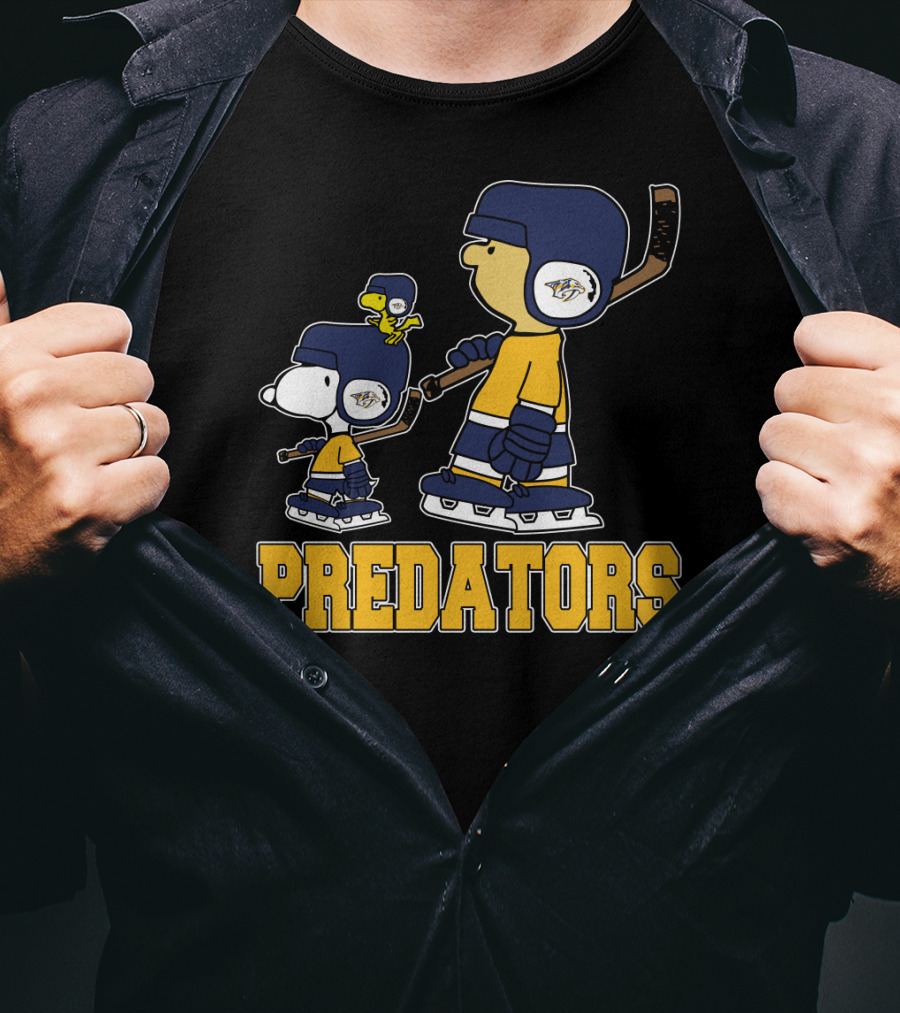 Snoopy And Woodstock Nashville Predators Ice Hockey Fans T-Shirt