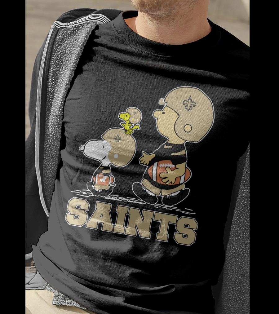 Snoopy Woodstock Charlie Brown New Orleans Saints Fans T-Shirt