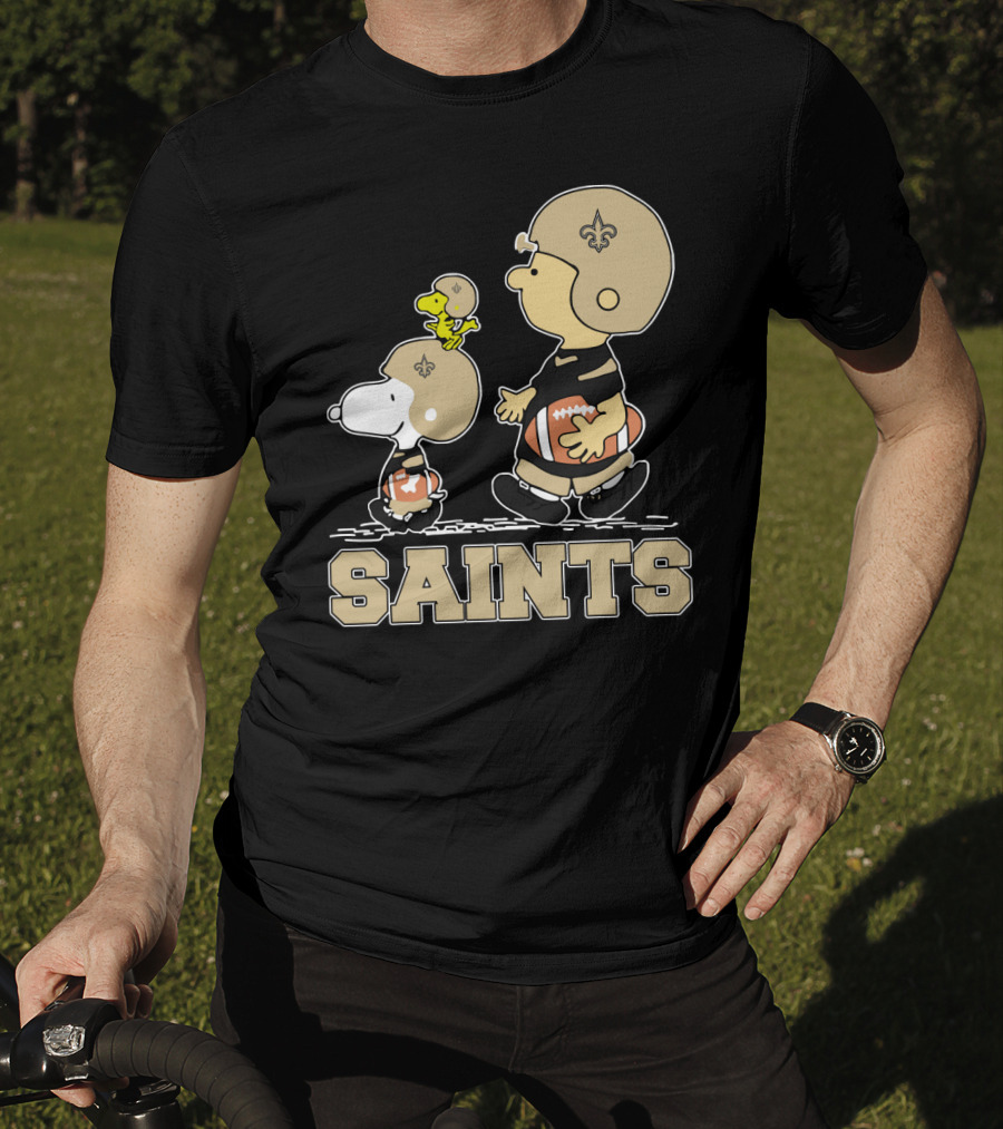 Snoopy Woodstock Charlie Brown New Orleans Saints Fans T-Shirt