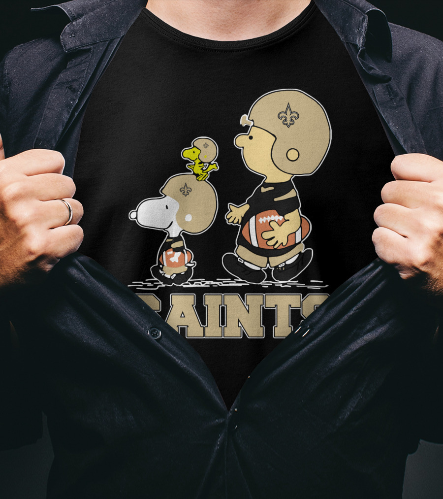 Snoopy Woodstock Charlie Brown New Orleans Saints Fans T-Shirt