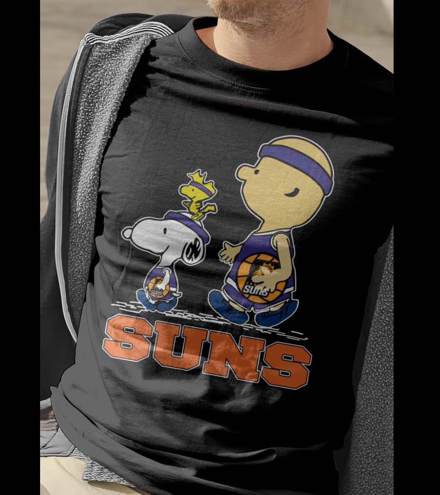 Snoopy And Woodstock In Phoenix Suns Basketball Jerseys T-Shirt