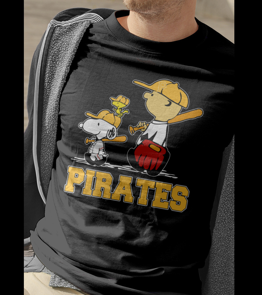 Snoopy Woodstock Pirates Baseball Fan Gear T-Shirt