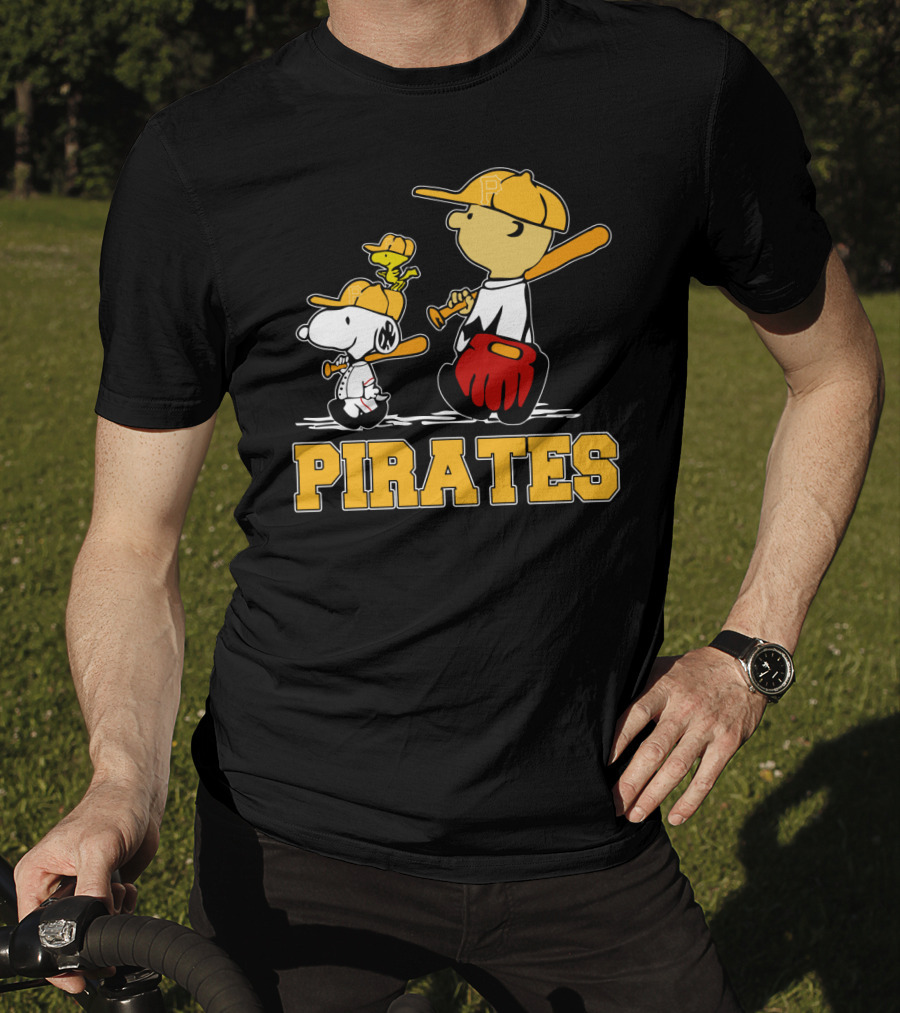 Snoopy Woodstock Pirates Baseball Fan Gear T-Shirt