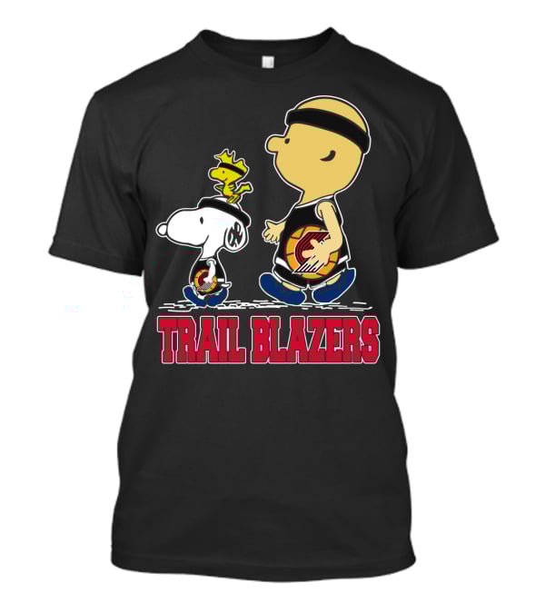 Snoopy And Woodstock Portland Trail Blazers Fans Basketball Theme T-Shirt