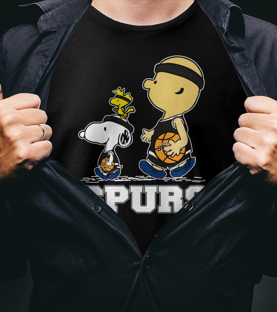 Snoopy Woodstock Basketball San Antonio Spurs Fans T-Shirt