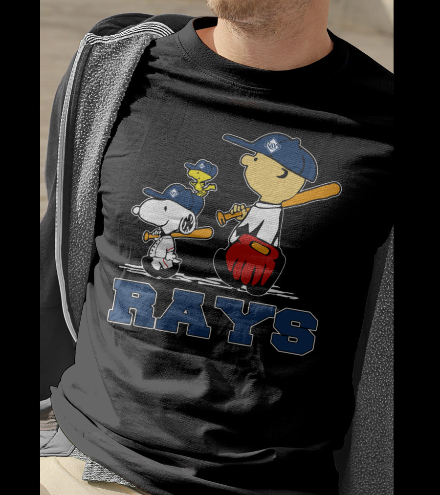 Snoopy Woodstock Charlie Brown Tampa Bay Rays Fans T-Shirt