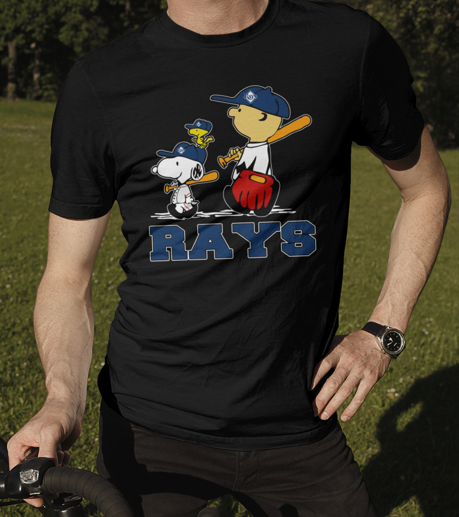 Snoopy Woodstock Charlie Brown Tampa Bay Rays Fans T-Shirt