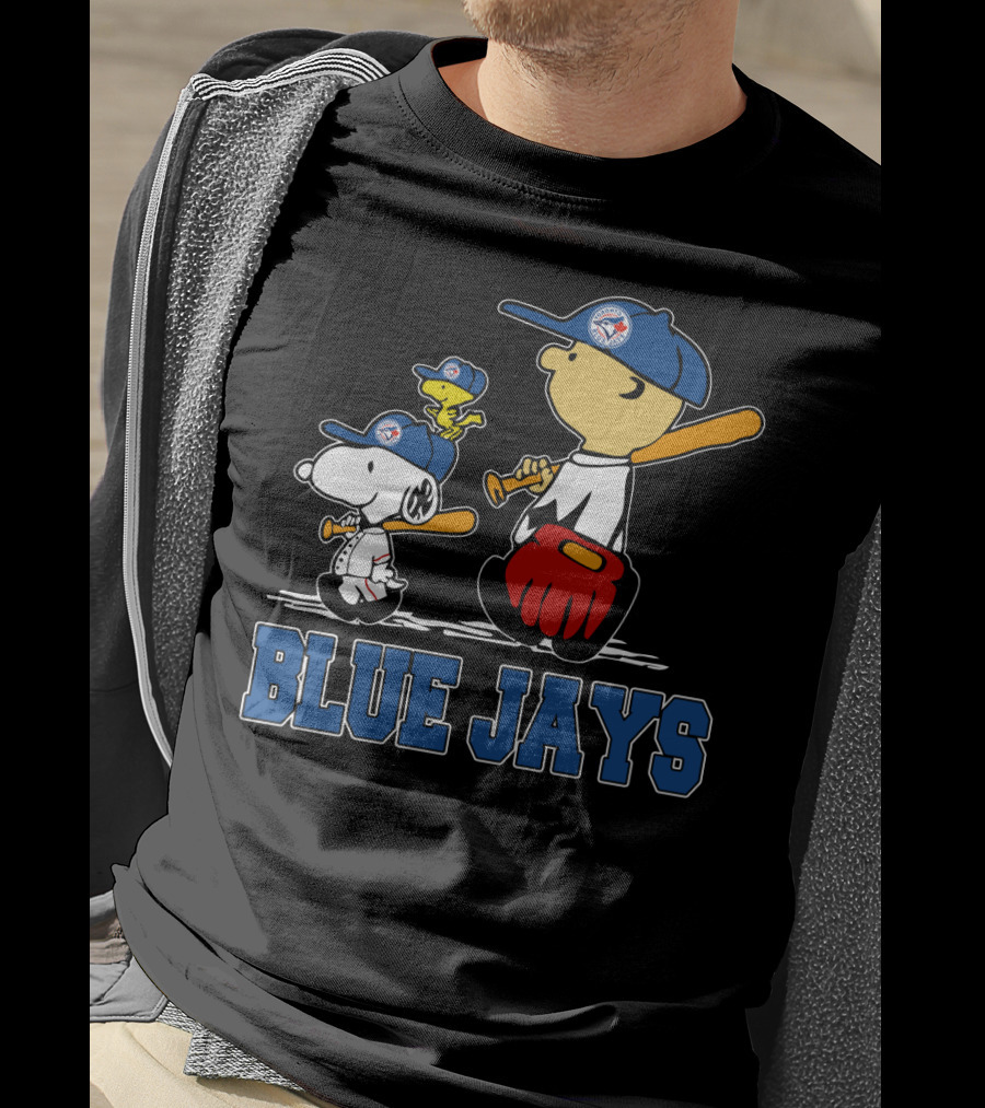 Snoopy Woodstock And Blue Jays Baseball Fans T-Shirt