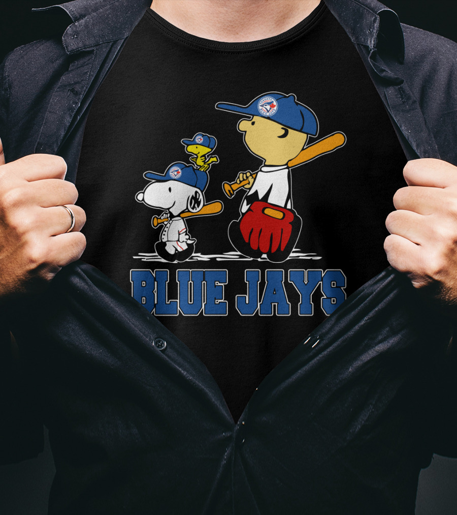 Snoopy Woodstock And Blue Jays Baseball Fans T-Shirt
