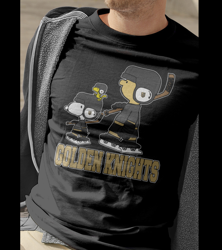 Snoopy And Woodstock Vegas Golden Knights Hockey Fans T-Shirt