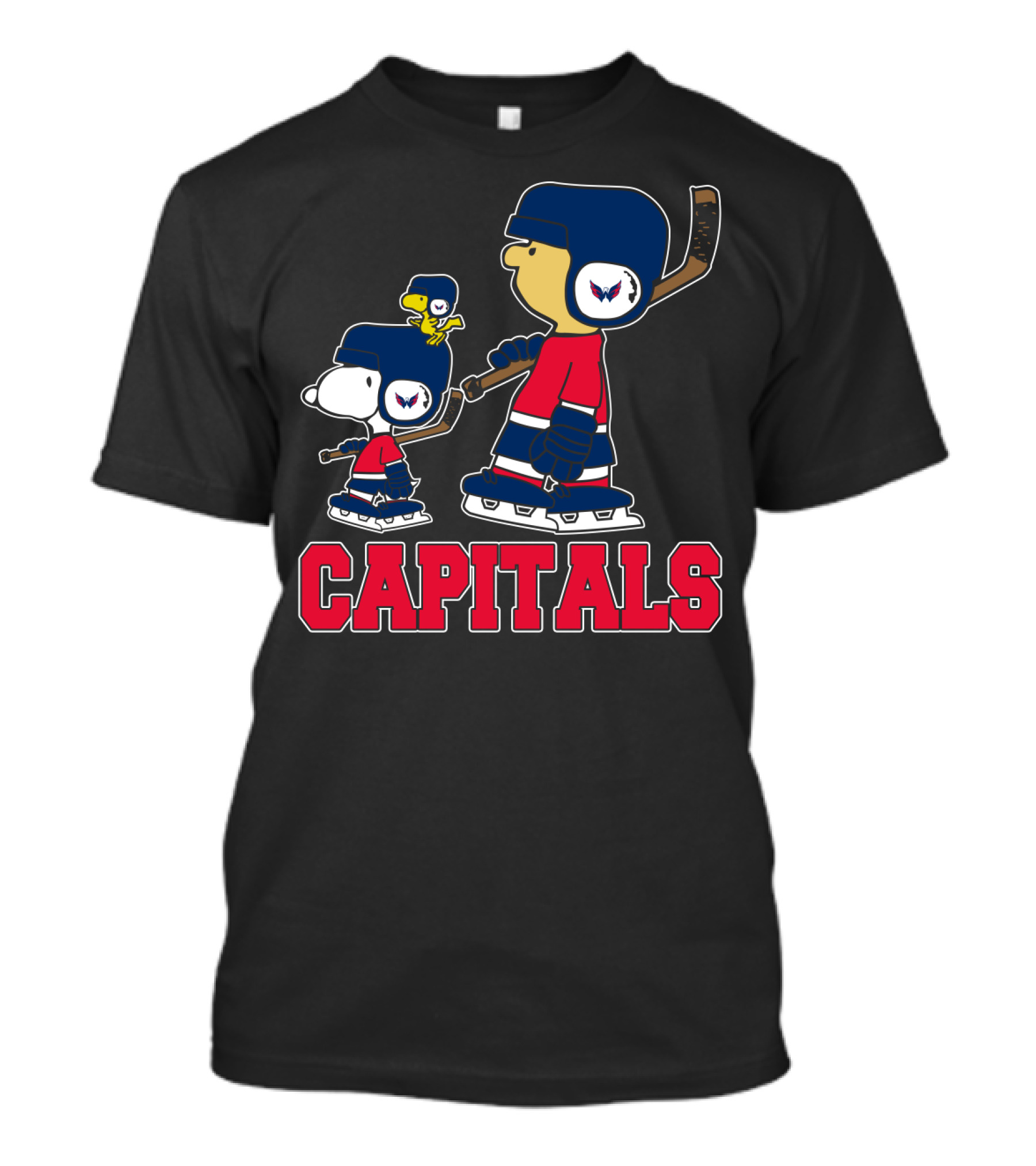 Snoopy And Woodstock With Washington Capitals Hockey Fan Gear T-Shirt
