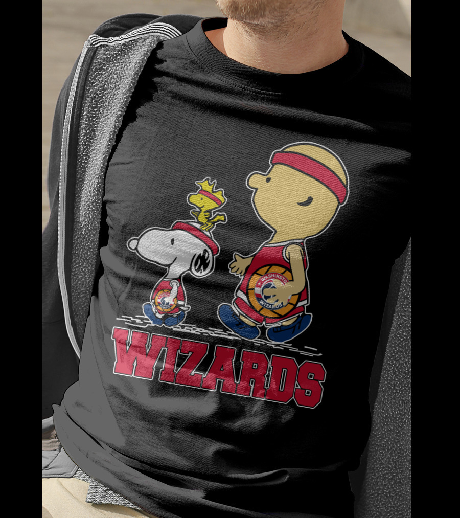 Wizards Snoopy And Woodstock With Basketball Team T-Shirt