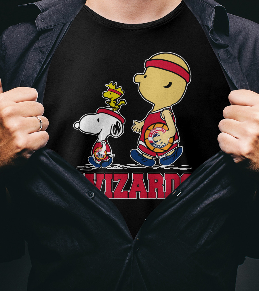 Wizards Snoopy And Woodstock With Basketball Team T-Shirt