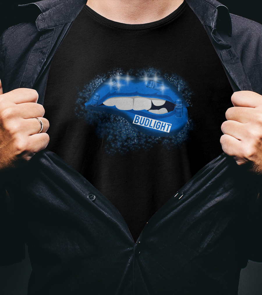 Bud Light Lips Dilly Dilly Blue Sparkle Theme T-Shirt